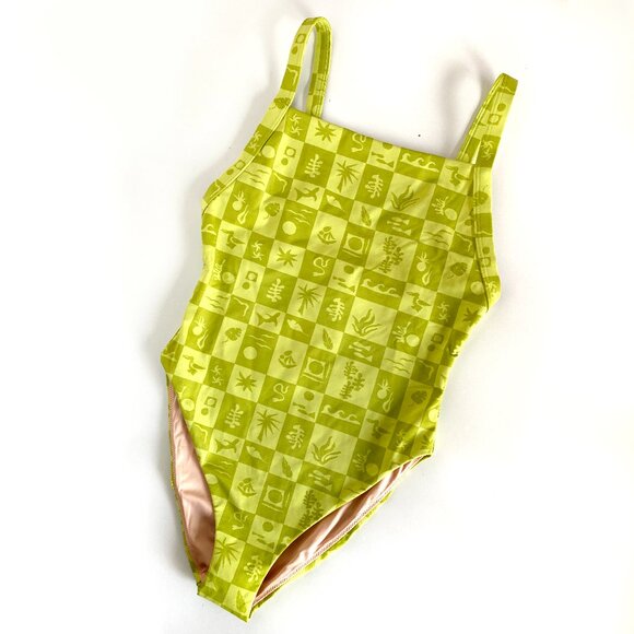 Madewell *NWT Square-Neck Mint One-Piece Swimsuit Size S - Picture 3 of 7